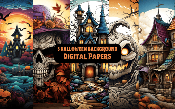 5 Halloween Backgrounds: Digital Papers for Creative Projects