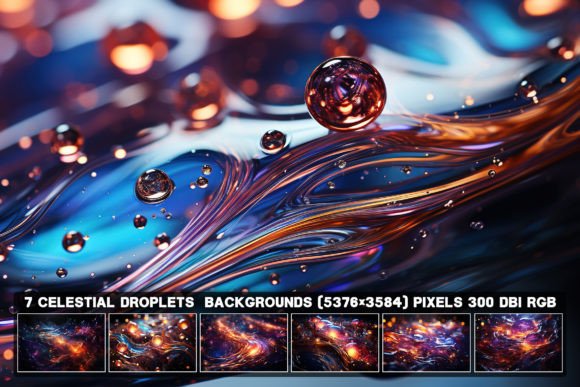7 Abstract Cosmic Elixir Backgrounds: Deep Space Design Assets