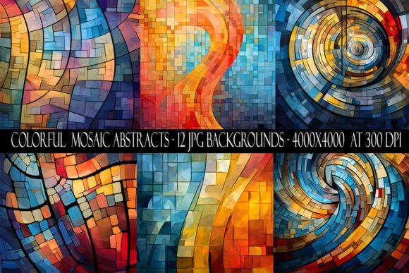 Colorful Mosaic Abstract Backgrounds for Designers