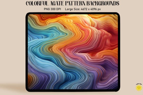 Designing with Rainbow Agate Waves Backgrounds