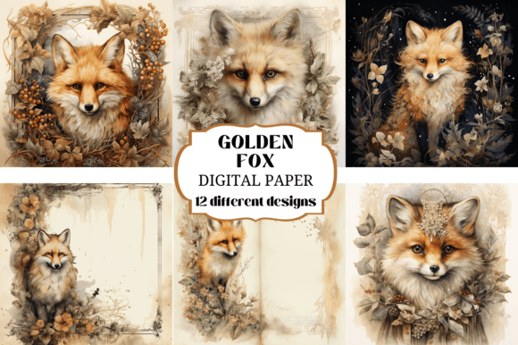 Elevate Your Craft with Golden Fox Digital Paper Backgrounds