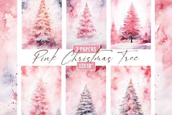 Enchanting Pink Christmas Tree Backgrounds for Festive Creations