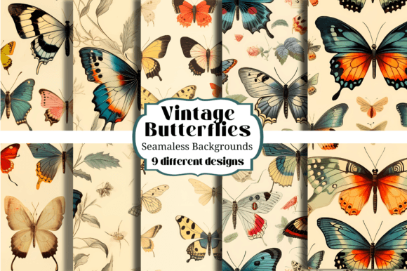 Enchanting Vintage Butterfly Seamless Backgrounds