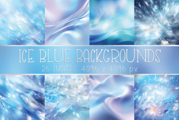 Ice Light Blue Pastel Backgrounds: 26 Digital Papers for Designers
