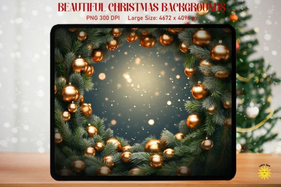 Mystical Christmas Wreath Backgrounds: Your Festive Design Foundation