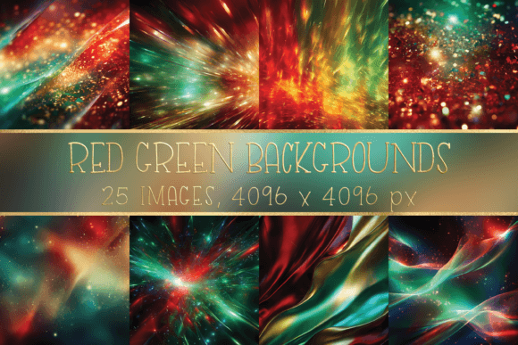 Red Green Gold Christmas Backgrounds for Festive Design