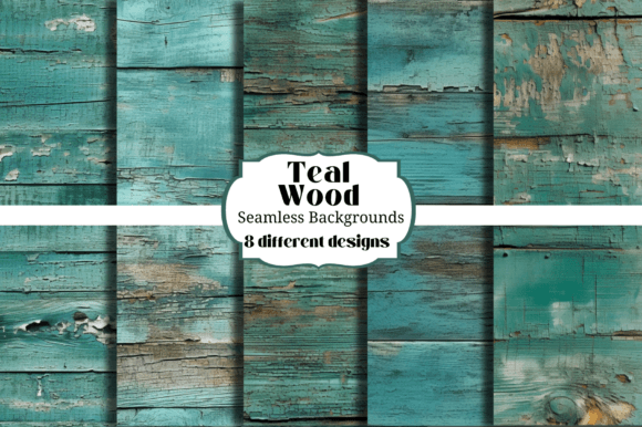 Teal Wooden Planks Seamless Backgrounds for Digital Creators