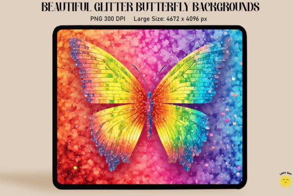 Transform Your Projects with Rainbow Glitter Butterfly Backgrounds