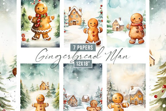 Watercolor Gingerbread Man Backgrounds: A Designer’s Holiday Asset